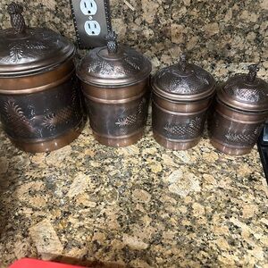 Vintage Copper Canister Set